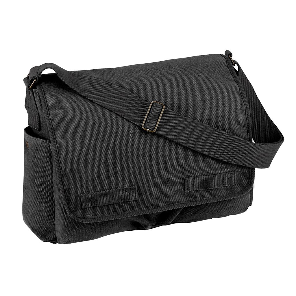 Bolso bandolera VINTAGE gris 38 x 28 x 15 cm en lona de algodón