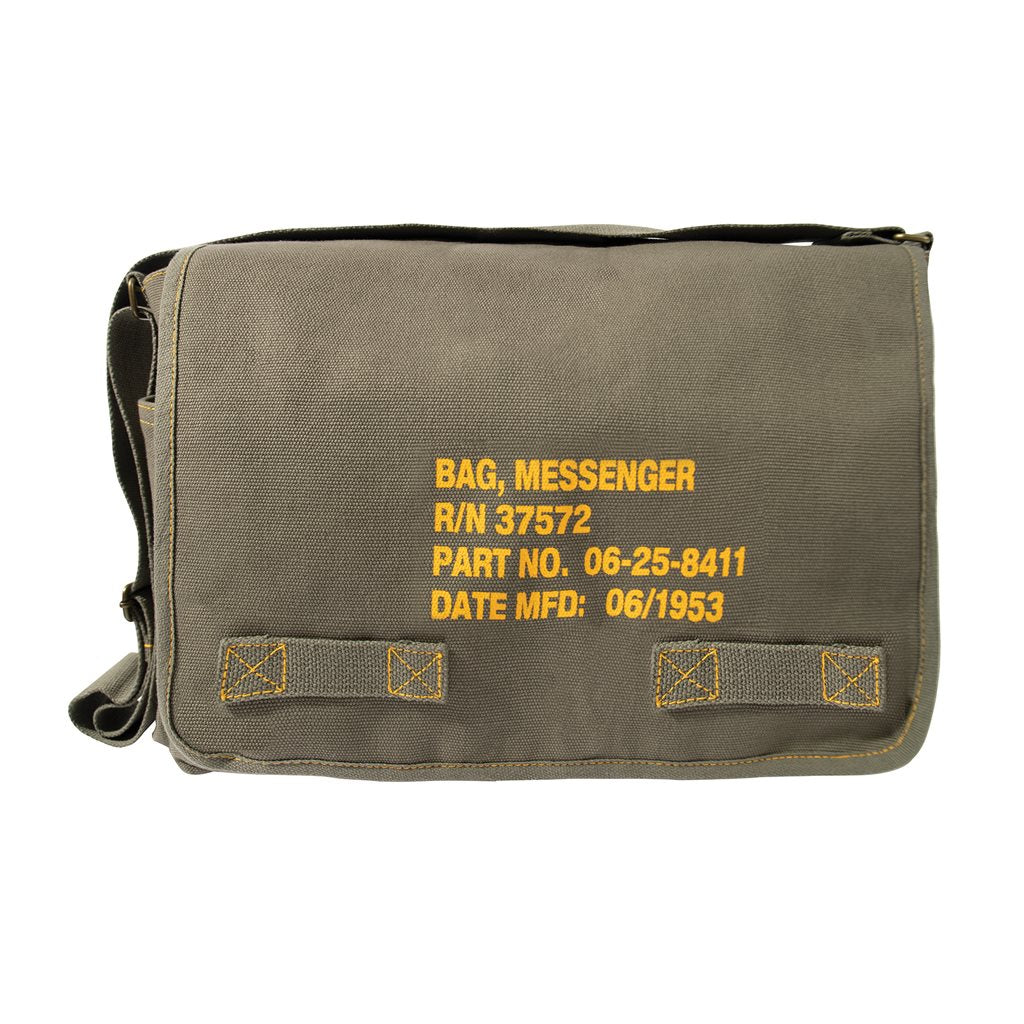 Bolsa bandolera CLASSIC MESSENGER verde de lona ROTHCO, estilo vintage con correa ajustable