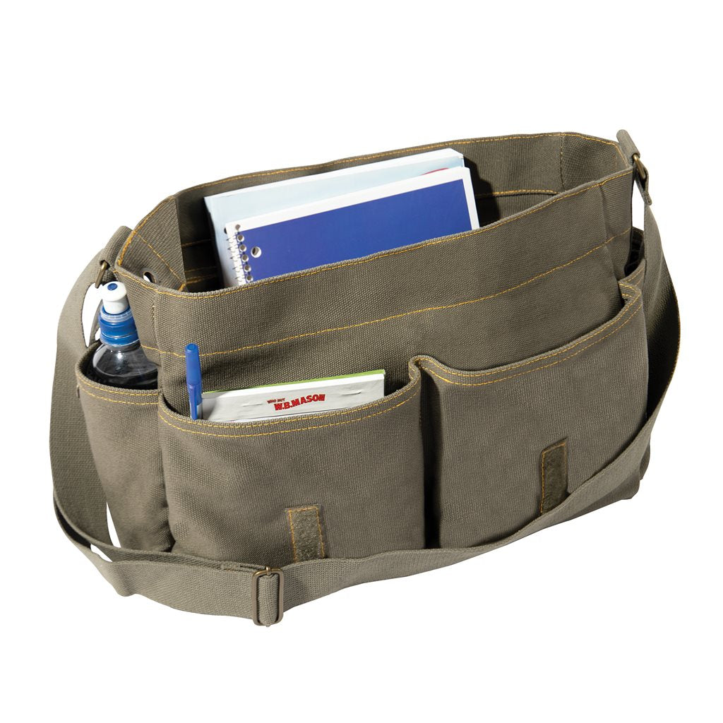 Bolsa bandolera CLASSIC MESSENGER verde de lona ROTHCO, estilo vintage con correa ajustable