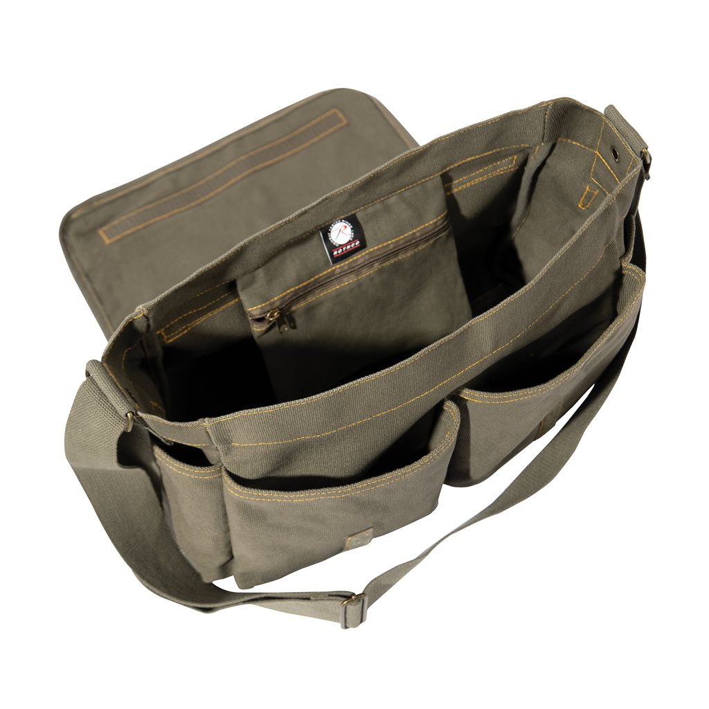Bolsa bandolera CLASSIC MESSENGER verde de lona ROTHCO, estilo vintage con correa ajustable