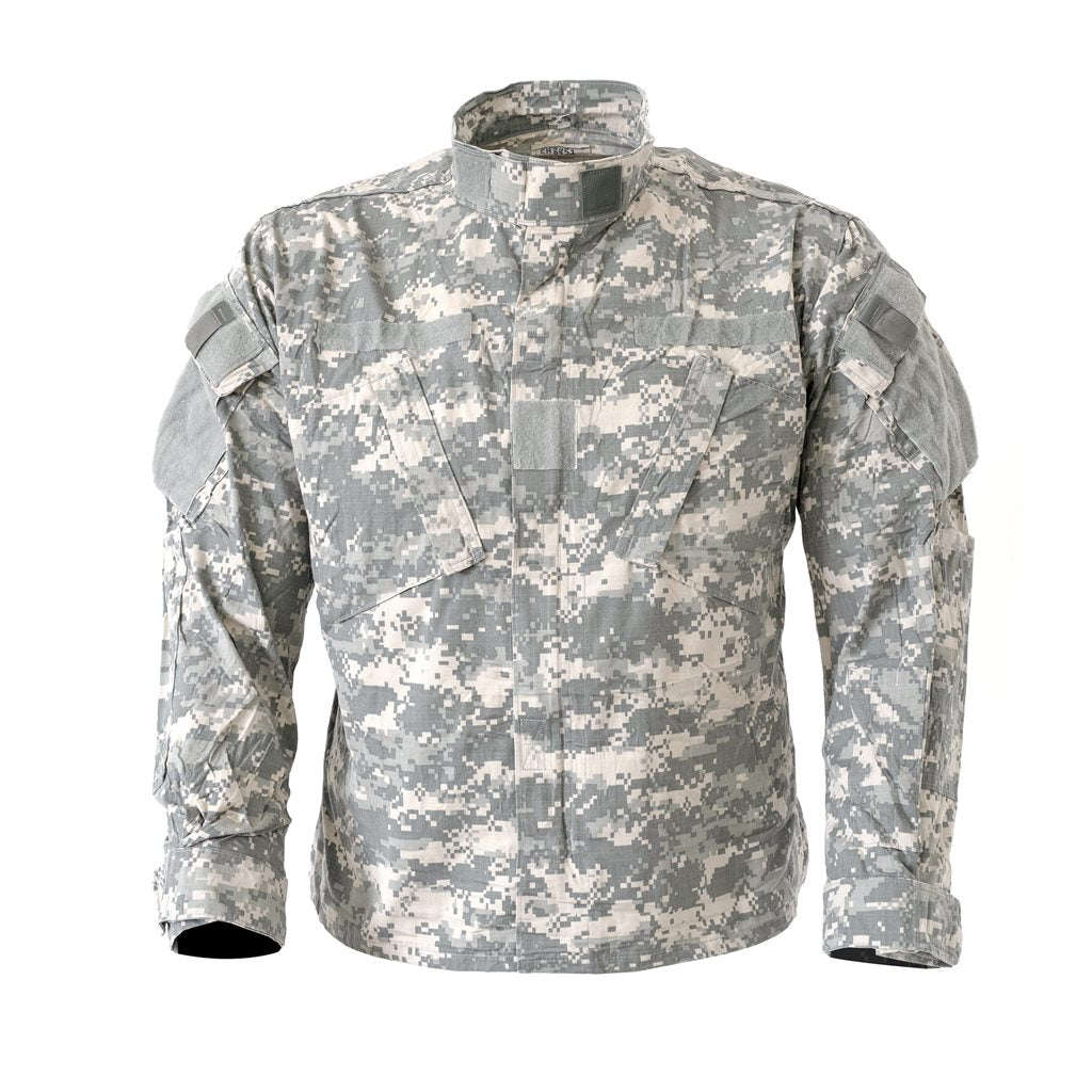 Blusa US Army ACU digital original usada, bolsillos inclinados y cierre en cuello