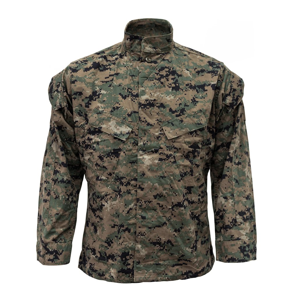 Blusa USMC MARPAT Digital Woodland original usada con cuatro bolsillos