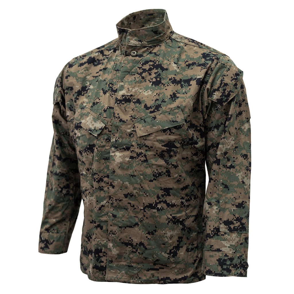 Blusa USMC MARPAT Digital Woodland original usada con cuatro bolsillos