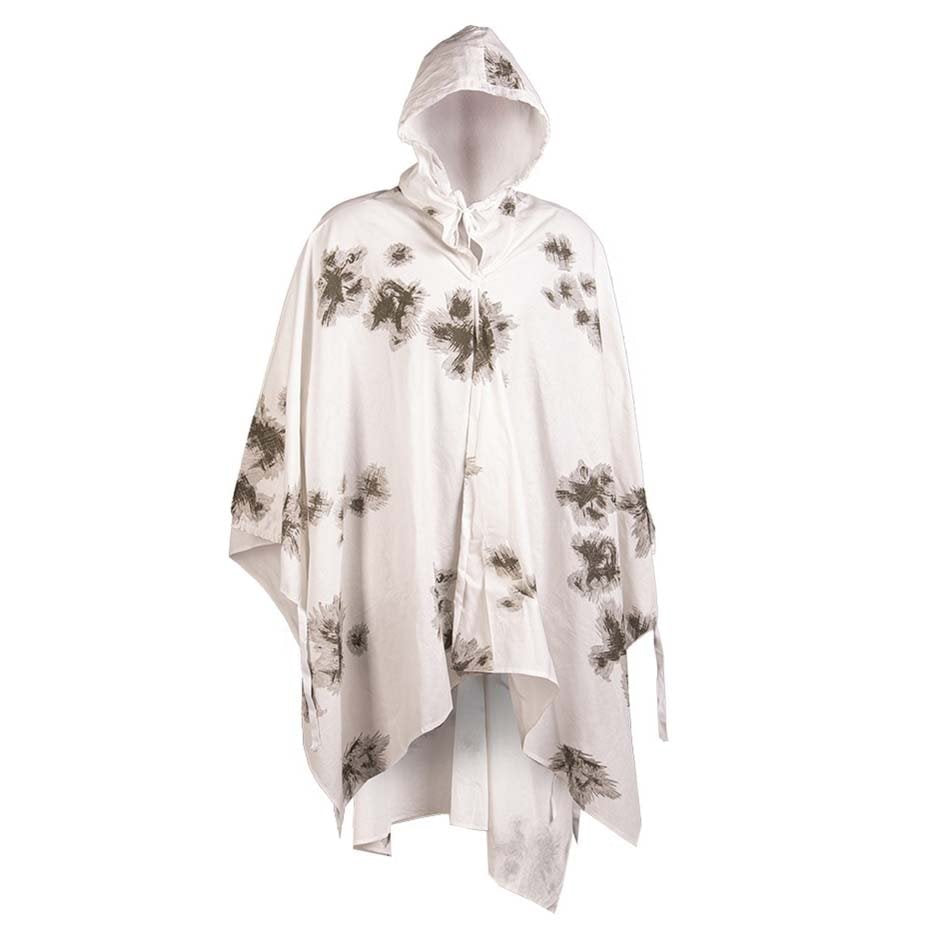 Poncho de camuflaje BW para nieve usado, 100% algodón