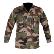 Chaqueta militar francesa Rip-stop CCE con bolsillos y paneles velcro para parches