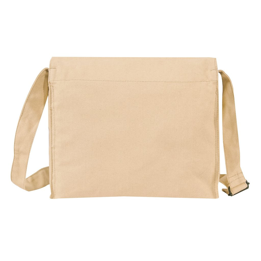 Bolso bandolera médico khaki de lona con tiras de cuero y hebilla, estilo vintage