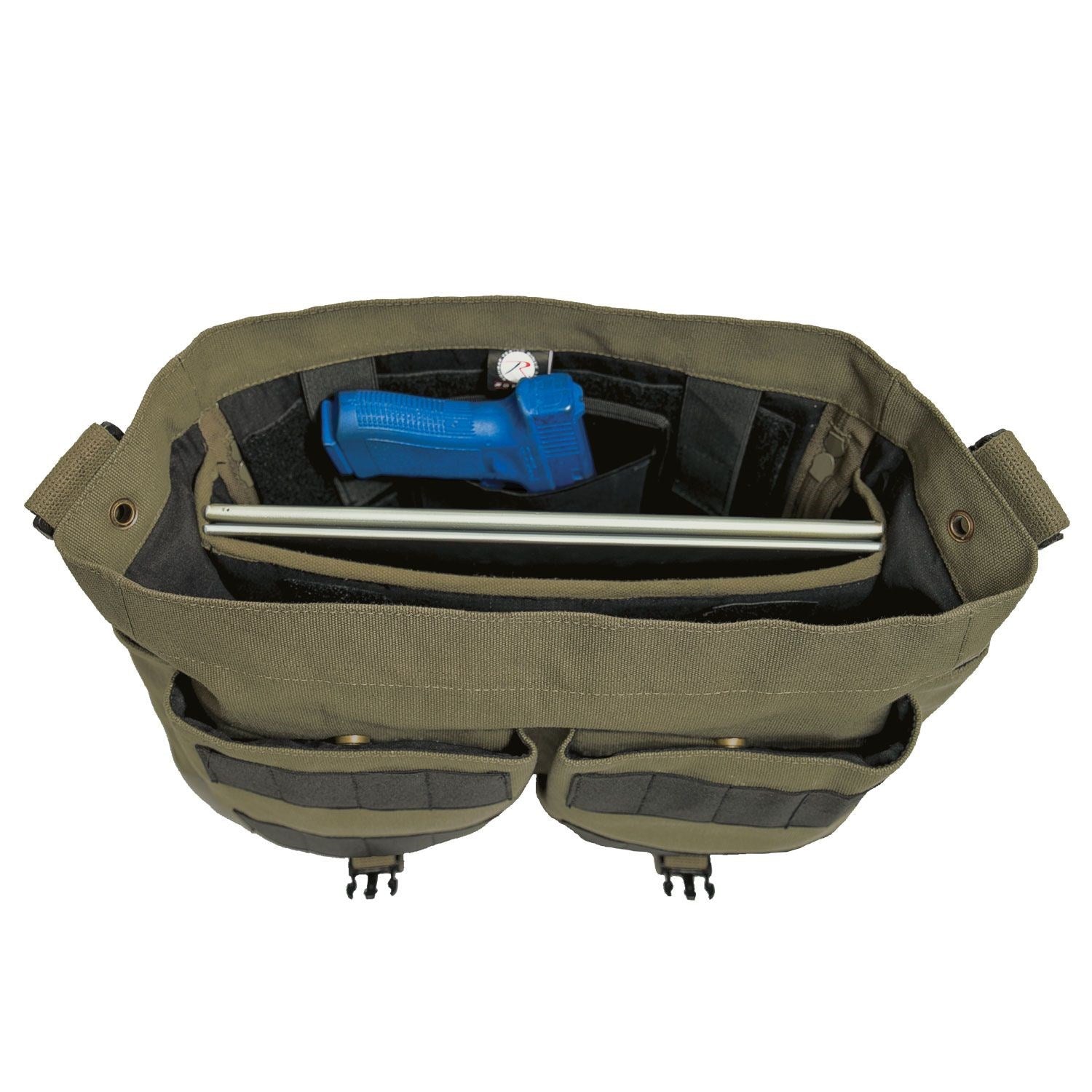 Bolso bandolera CONCEALED CARRY Messenger verde para porte oculto y uso urbano