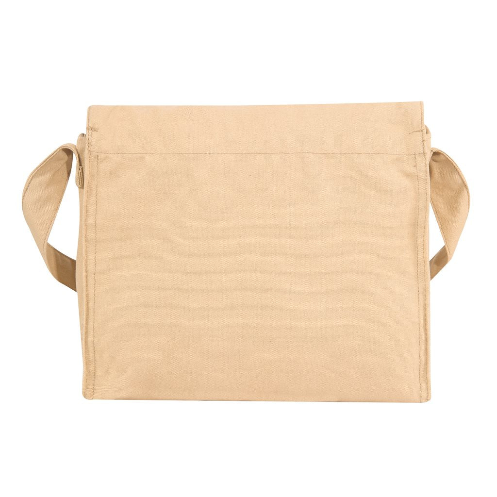 Bolsa bandolera de lona vintage kaki con tiras de cuero y hebilla 30x28x9 cm