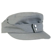 Gorro BW de montaña gris usado, fotografía del gorro militar