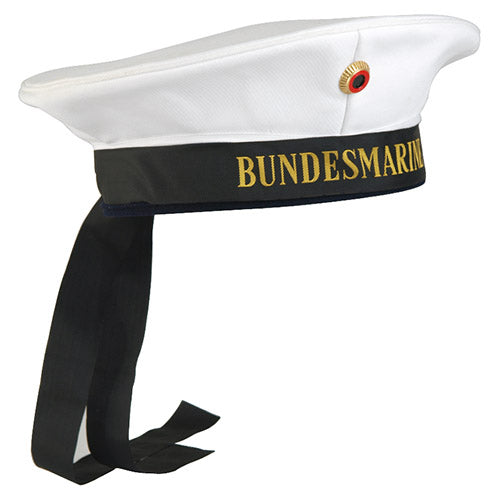 Gorra marinera BW MATROSEN blanca usada vista frontal