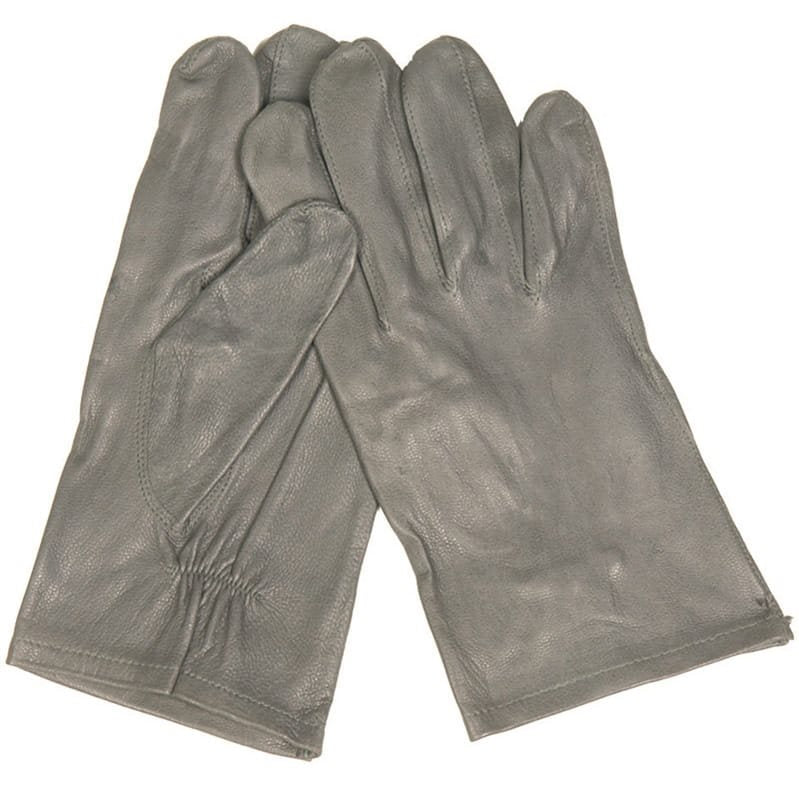 Guantes BW de cuero sin forro, gris, usados