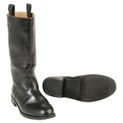 Botas BW Wachbataillon negras usadas - botas altas de cuero impermeable del ejército alemán