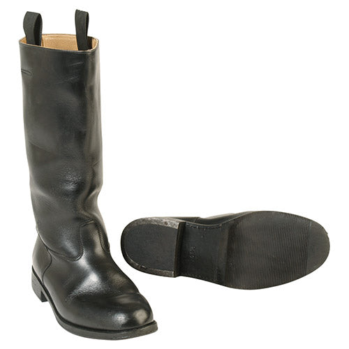 Botas BW Wachbataillon negras usadas - botas altas de cuero impermeable del ejército alemán