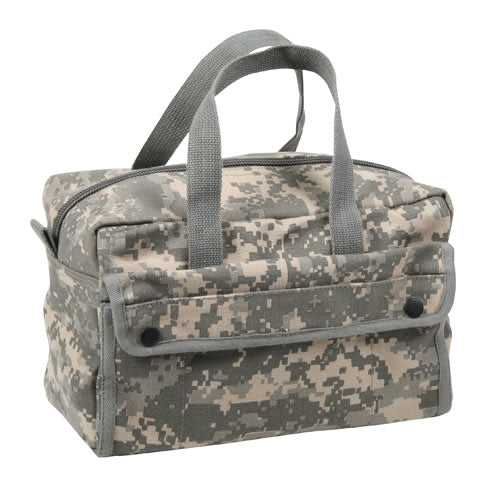 Bolsa pequeña de lona MECHANICS TOOL GI estilo WOODLAND con bolsillos organizadores internos para herramientas