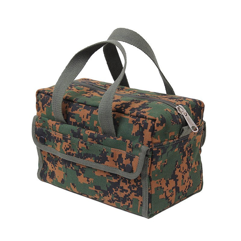 Bolsa pequeña de lona MECHANICS TOOL GI estilo WOODLAND con bolsillos organizadores internos para herramientas