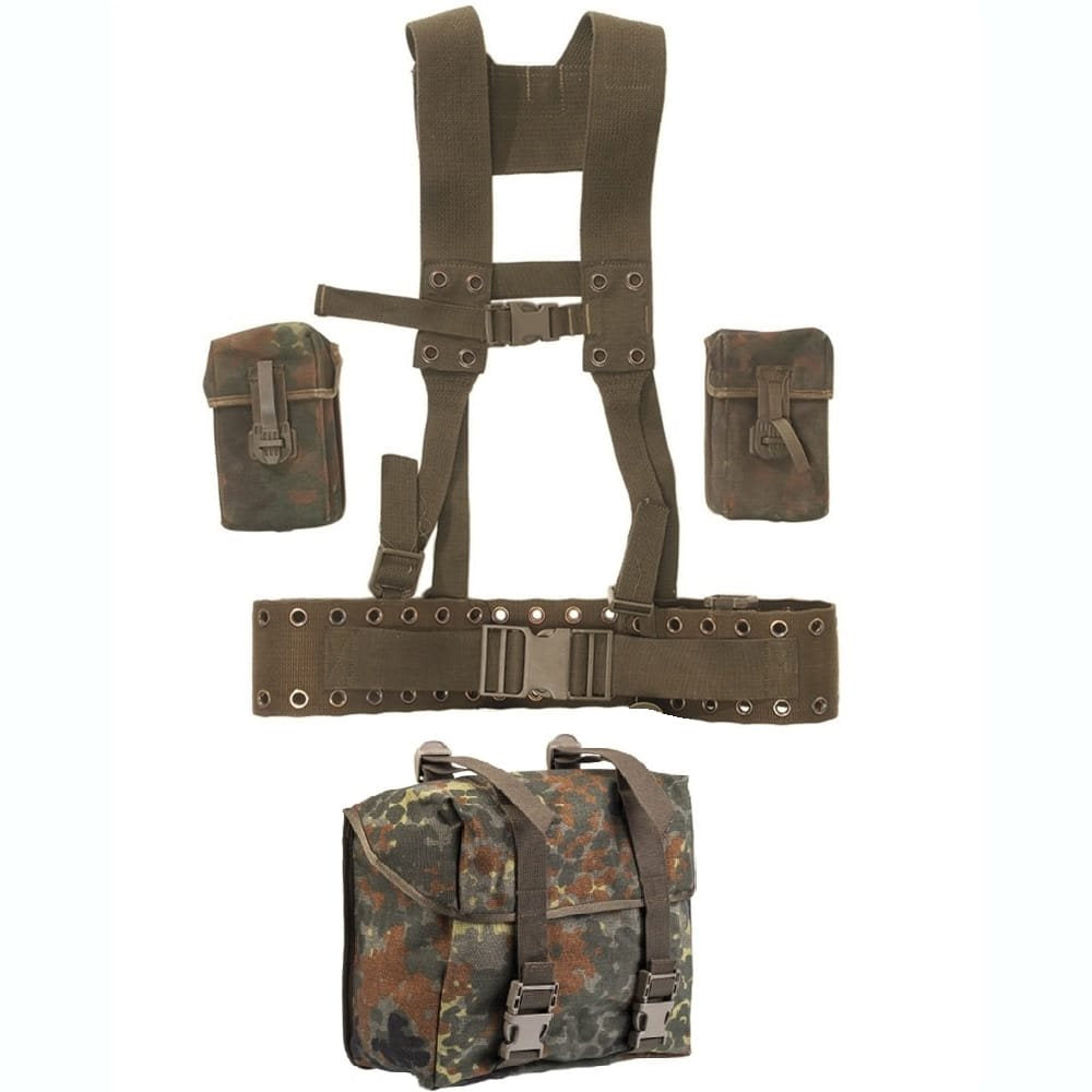 Sistema portador BW con bolsas G3 Flecktarn usado - vista del conjunto