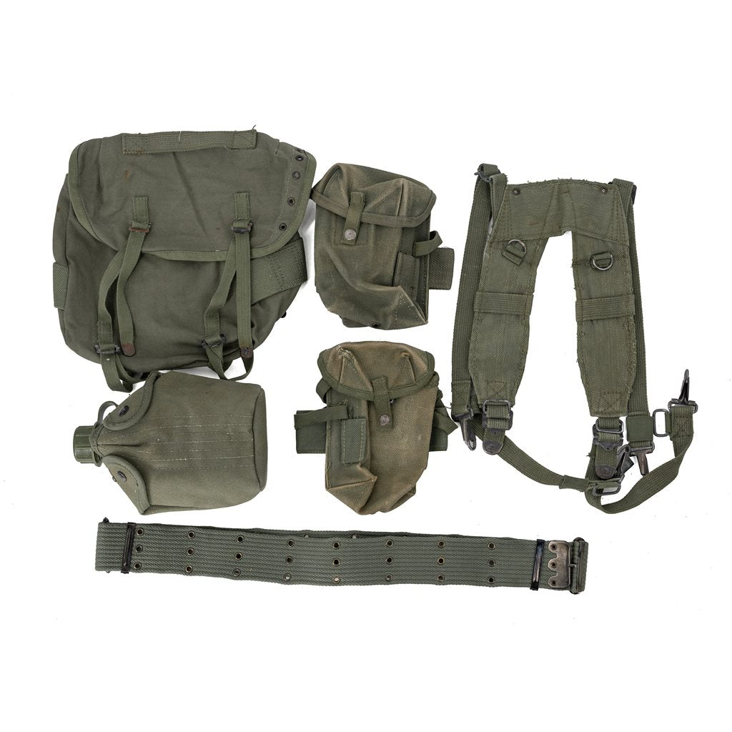 Sistema portador griego US M56, 7 piezas, original usado