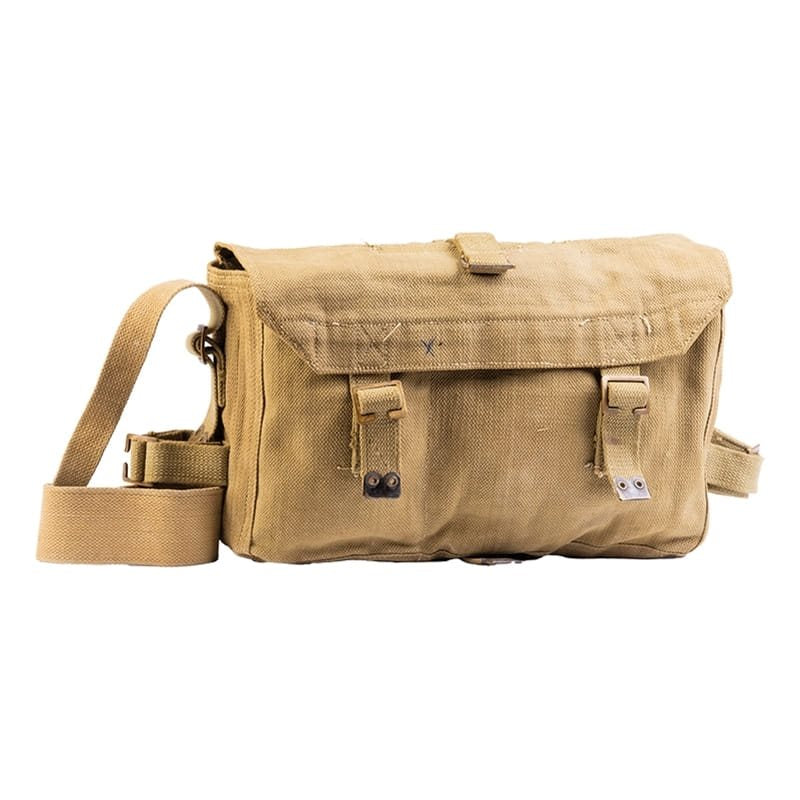 Bolsa de campo británica tipo M37 WWII con correa de hombro, origen Grecia