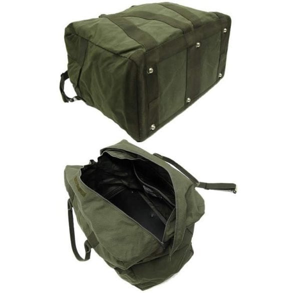 Bolsa BW grande verde con correa, original ejército alemán, usada