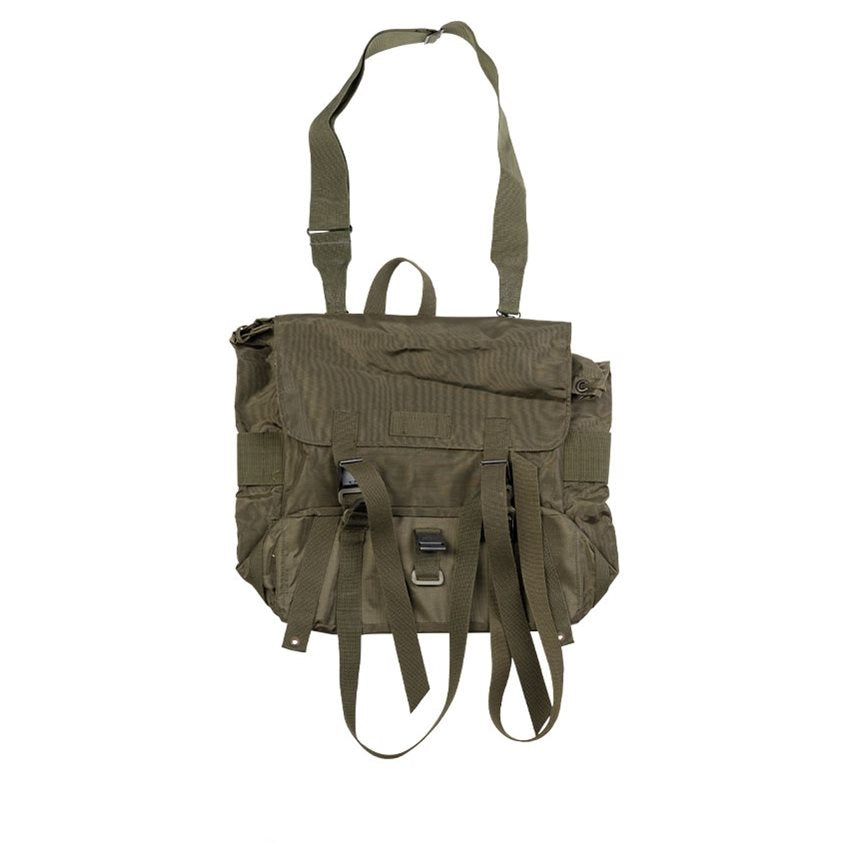 Bolsa de campo austríaca pequeña verde de nylon con bandolera (33x33x12 cm)