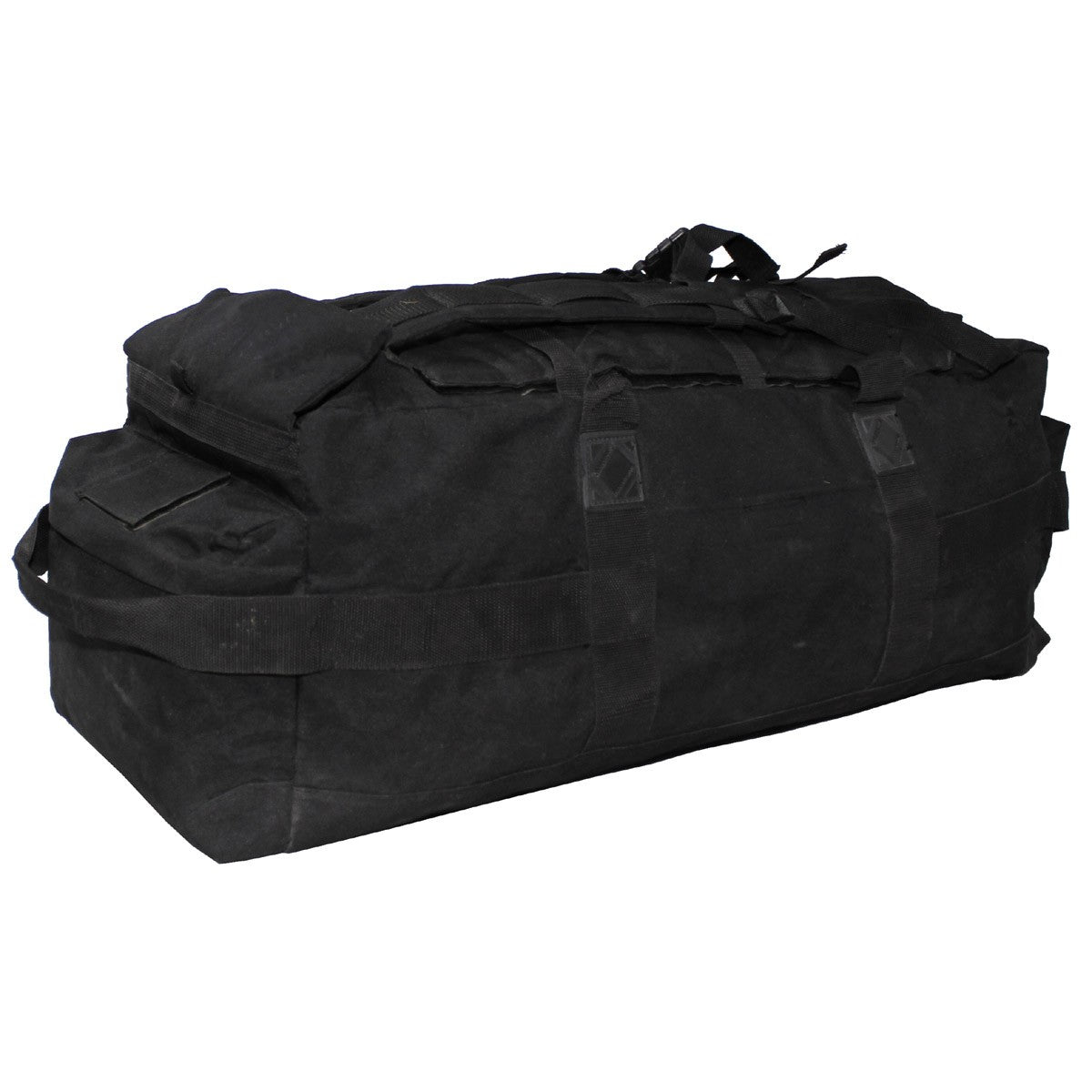Bolsa táctica británica usada negra con correas acolchadas, 85x45x30 cm, 100% nylon