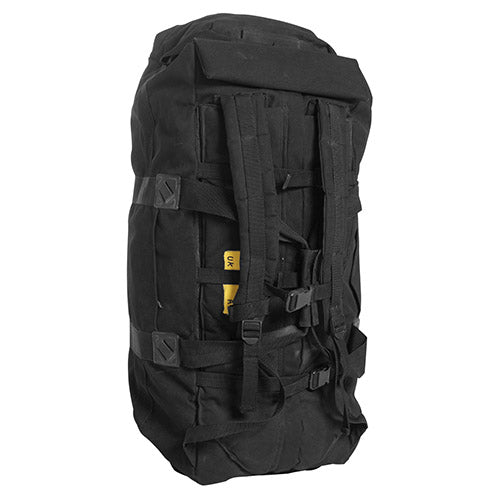 Bolsa táctica británica usada negra con correas acolchadas, 85x45x30 cm, 100% nylon