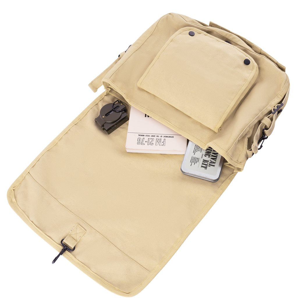 Bolsa bandolera PARATROOPER Red Star verde de lona de algodón resistente, ideal para documentos y libros