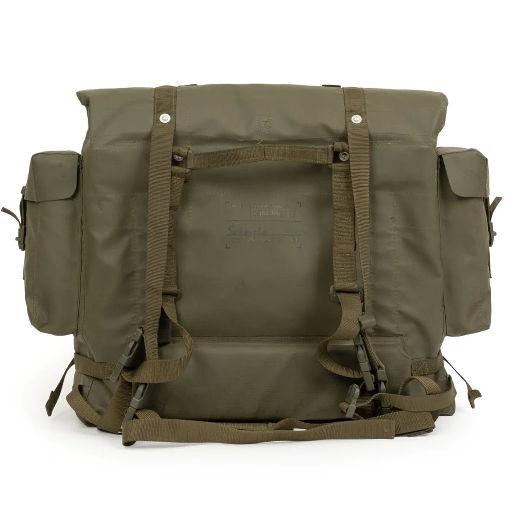 Mochila suiza M90 goma-textil verde, mochila original del ejército suizo