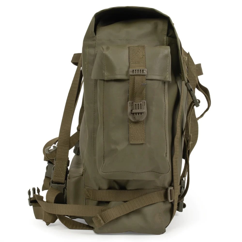Mochila suiza M90 goma-textil verde, mochila original del ejército suizo