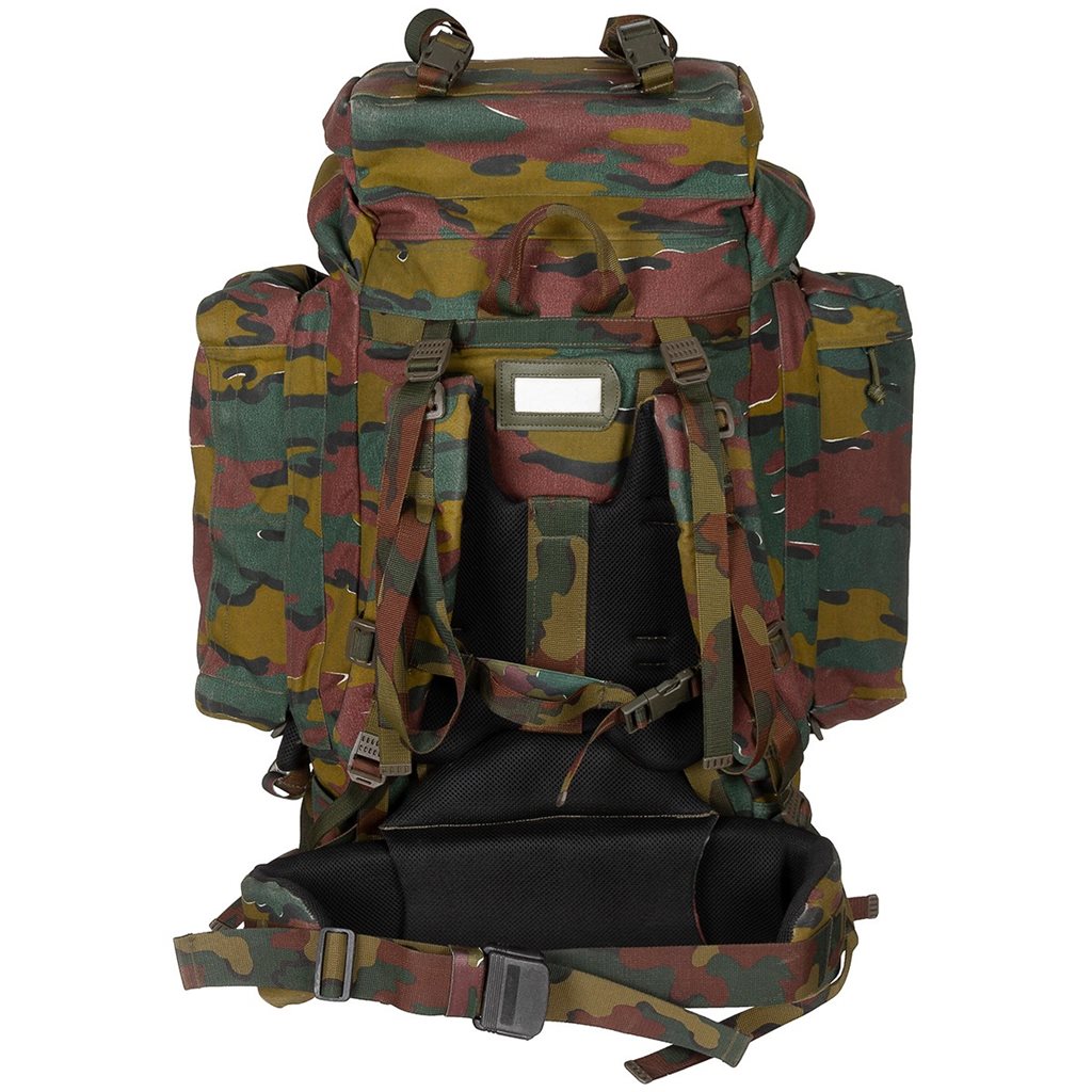 Mochila Bergen PLCE Belgie Jigsaw usada, original del ejército, tapa con cierre FASTEX y gran capacidad