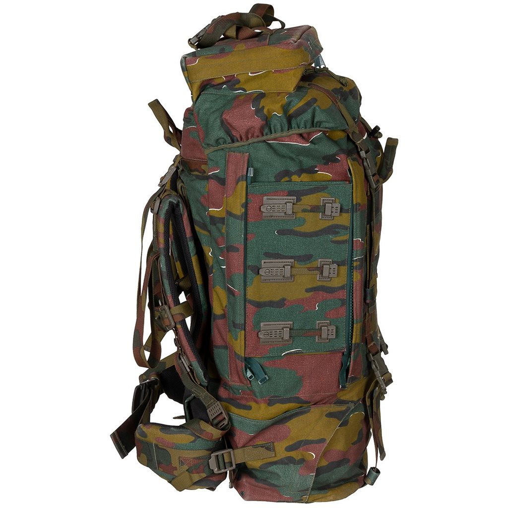 Mochila Bergen PLCE Belgie Jigsaw usada, original del ejército, tapa con cierre FASTEX y gran capacidad