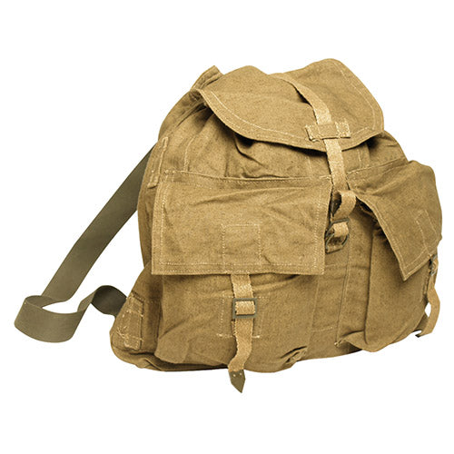 Mochila de campaña grande ČSLA vz.60 original con dos bolsillos y correas de tela