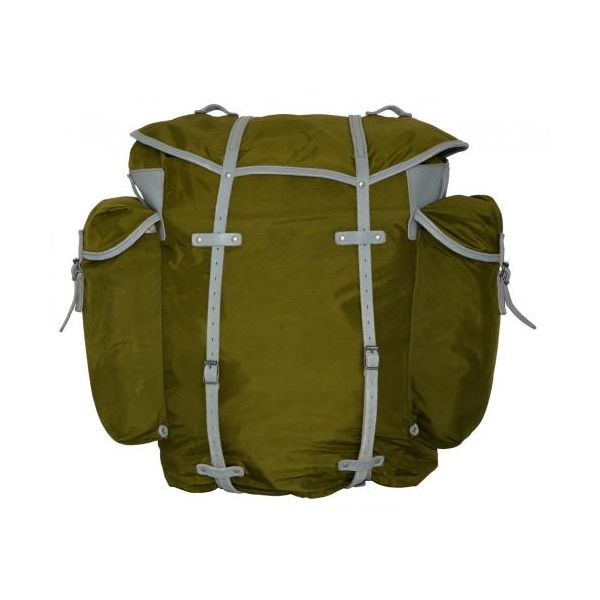 Mochila militar noruega de montaña con armazón metálico, nylon, usada