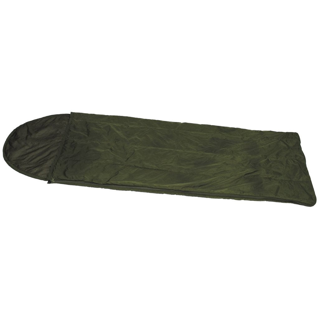 Saco de dormir británico MINI PACK verde usado - dimensiones 70 x 187 cm (sin capucha), 230 cm con capucha