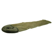 Funda trilaminada verde para saco de dormir 250×90 cm, 1000 g, usada