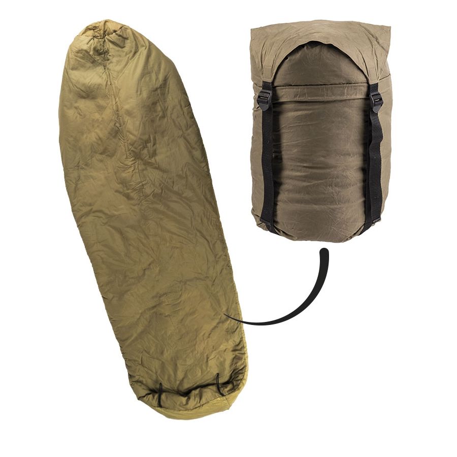 Saco de dormir AČR vz.2000 PZ invierno verde-naranja usado con funda compresible