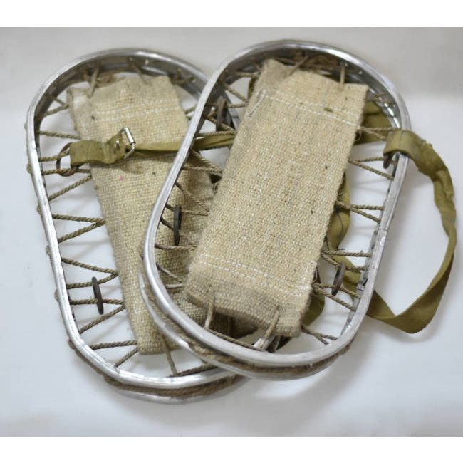Raquetas de nieve rumanas originales, usadas, procedentes del ejército, en estado funcional
