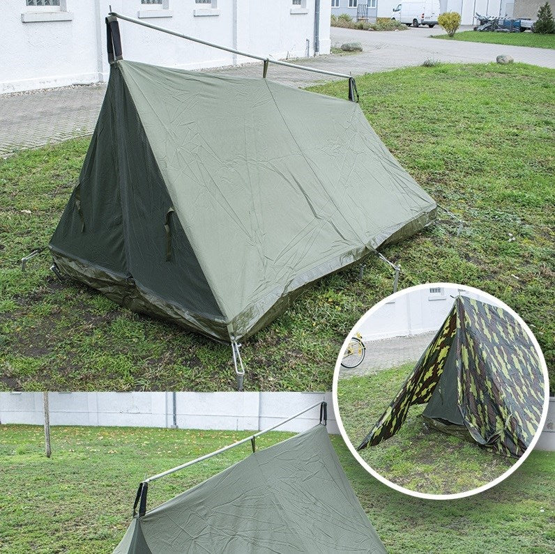 Tienda tipo A belga M90 camuflada usada - doble cubierta