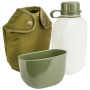 Cantimplora militar noruega 1 litro con funda y boquilla, vista del producto