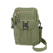 Bolsa bandolera verde para documentos de algodón 23 x 17 x 10 cm