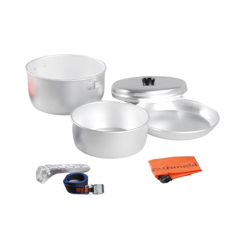 Set de vajilla ALU KSK Trangia 5 piezas, incluye olla 1,0 l, tetera 2,5 l, plato 20 cm, pinzas y correa