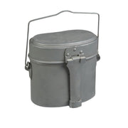 Juego de cocina de aluminio gris NVA con olla, cuenco y sartén con asa para colgar sobre el fuego
