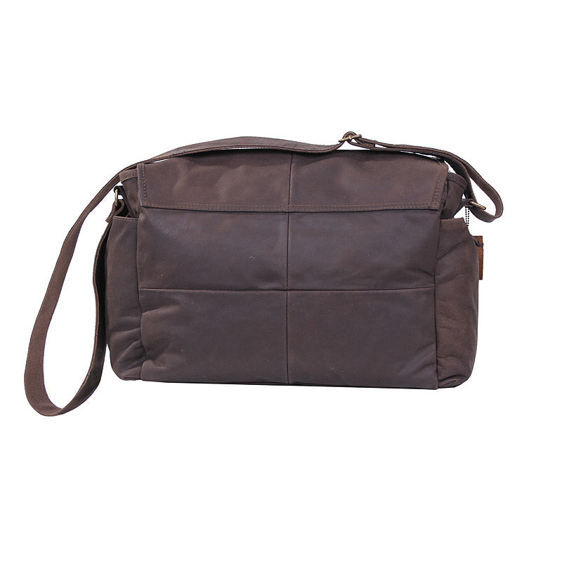 Bolso bandolera messenger de piel Rothco, espacioso con forro de lona