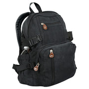 Mochila vintage compact verde en lona de algodón con aspecto lavado