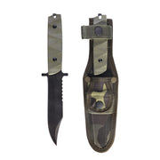 Cuchillo de hoja fija vz.95, hoja negra de acero inoxidable 420 y empuñadura texturizada CNC