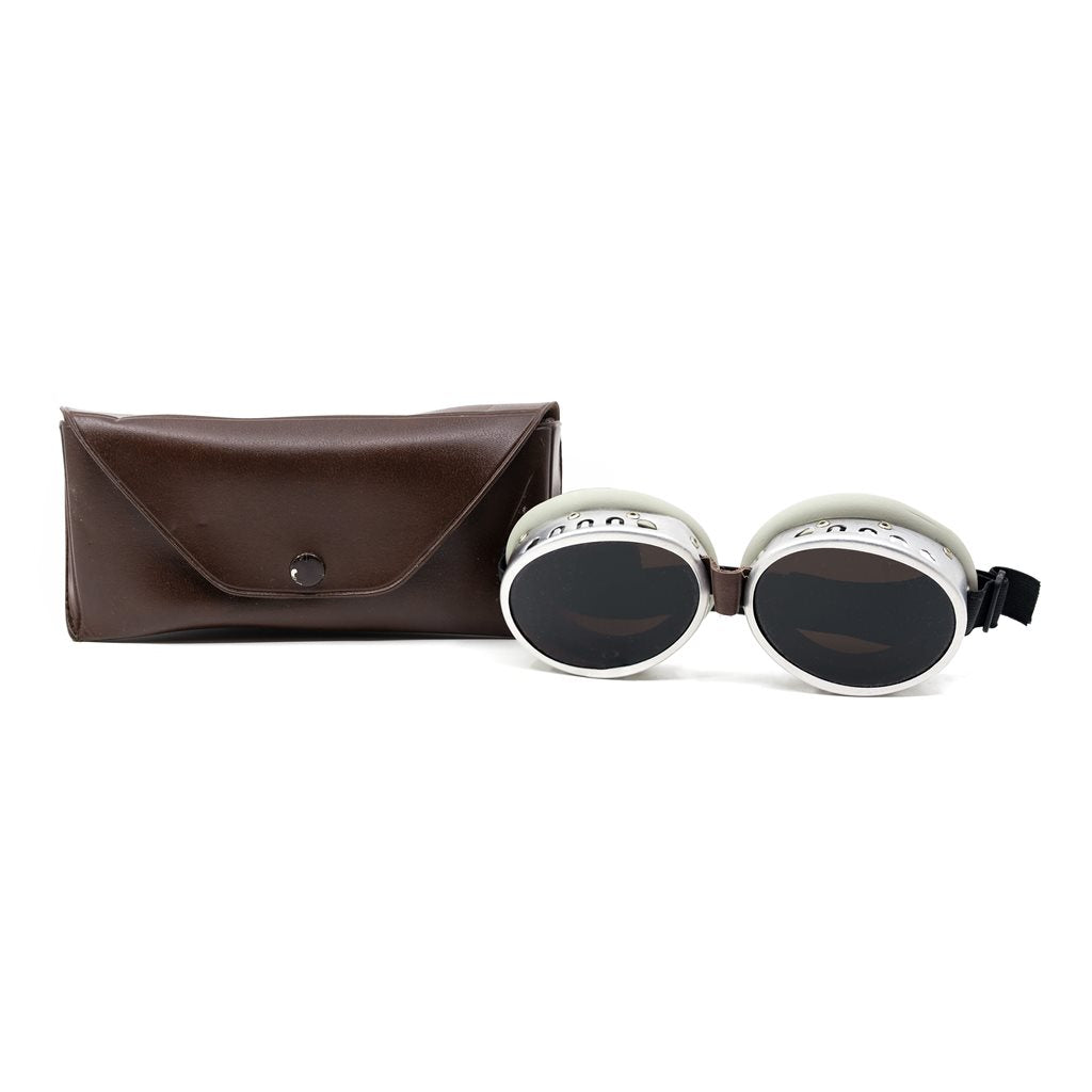 Gafas glaciales plegables austriacas tipo 1 en funda marrón, usadas