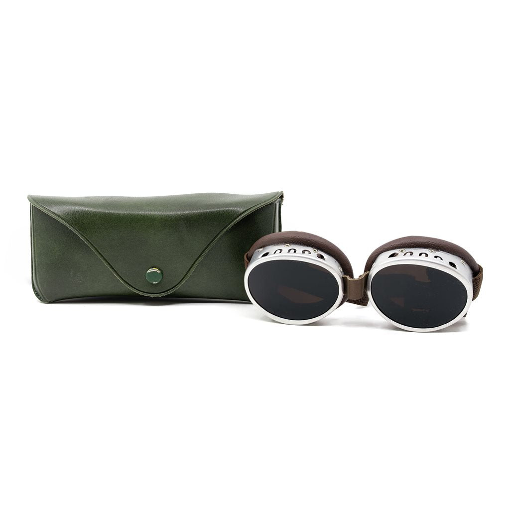 Gafas glaciales plegables tipo 2 austriacas en estuche verde, usadas