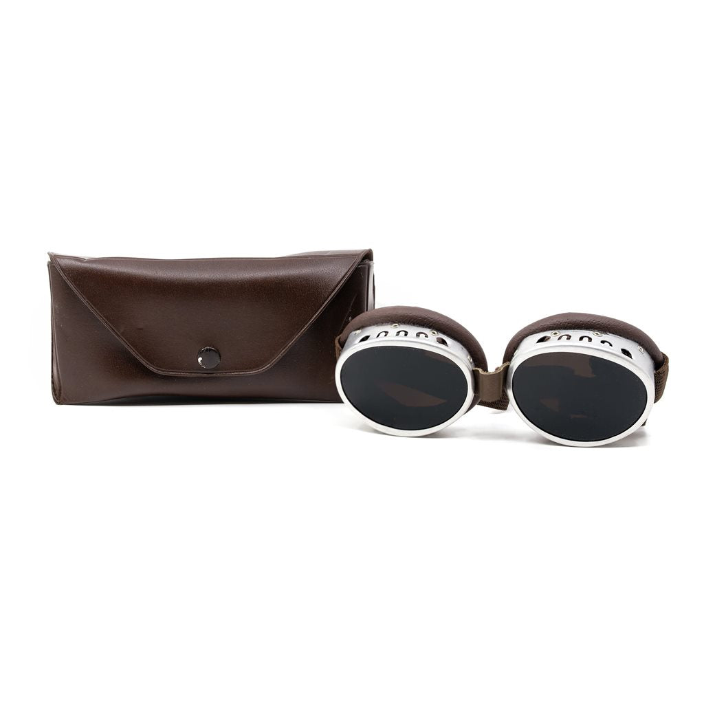 Gafas glaciales austriacas tipo 2 plegables con funda marrón usadas