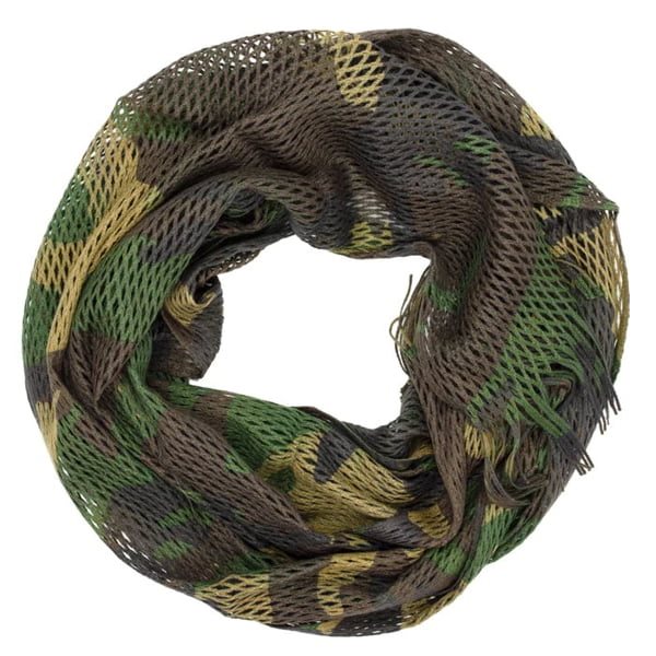 Bufanda BARACUDA multifuncional de malla en camuflaje Woodland
