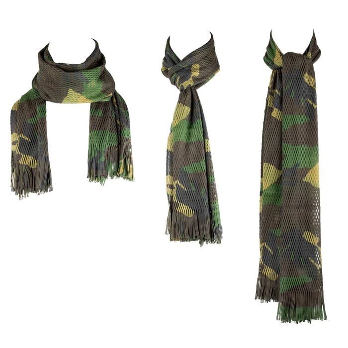 Bufanda BARACUDA multifuncional de malla en camuflaje Woodland